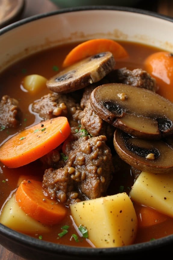 comforting beef mushroom stew