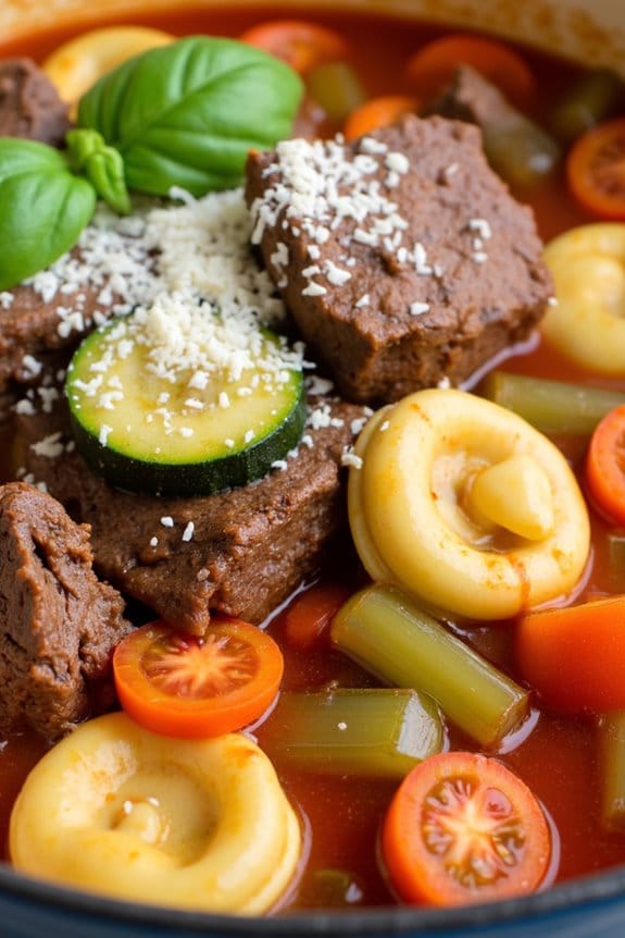comforting beef tortellini stew