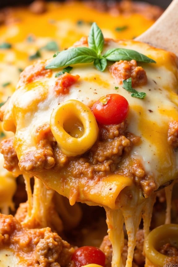 comforting cheesy beef casserole