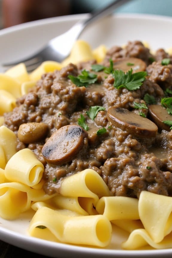 comforting crockpot beef stroganoff