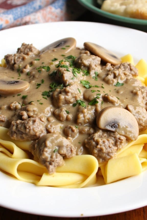 comforting crockpot beef stroganoff