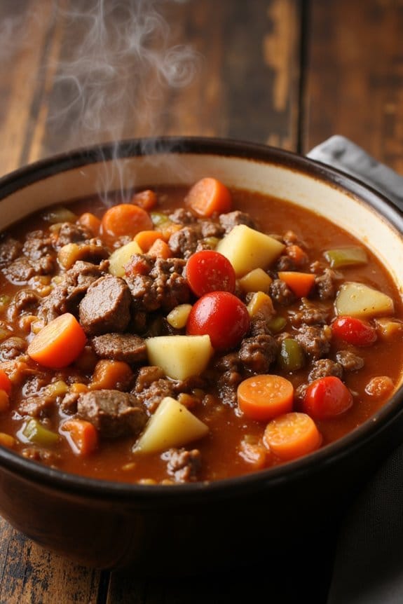 comforting crockpot hamburger stew