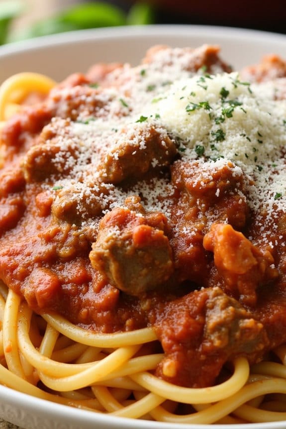 comforting crockpot spaghetti dinner
