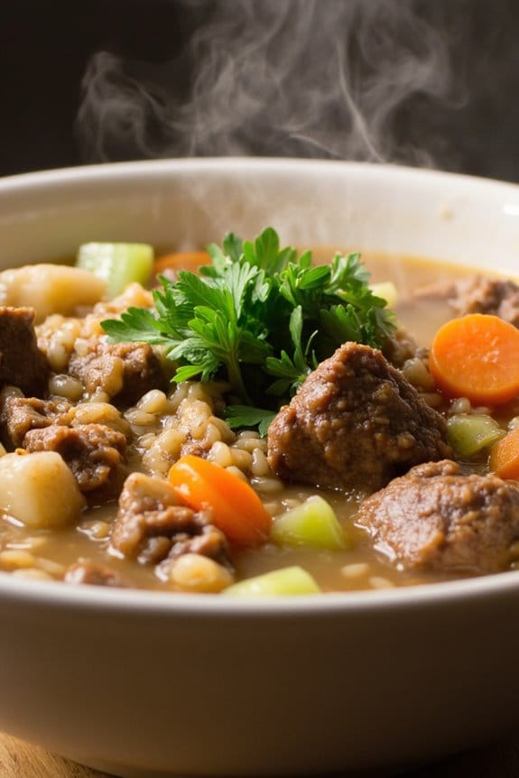 comforting lamb and rice soup