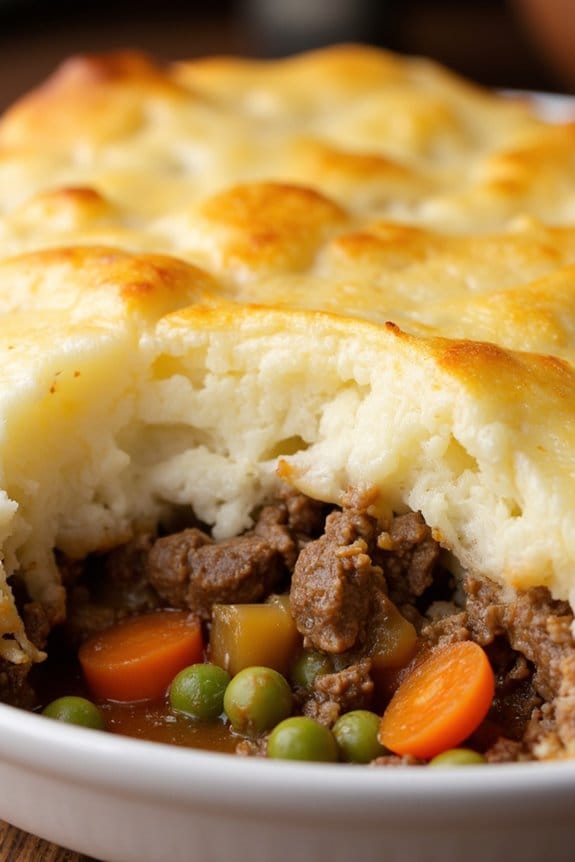 comforting lamb filled pie