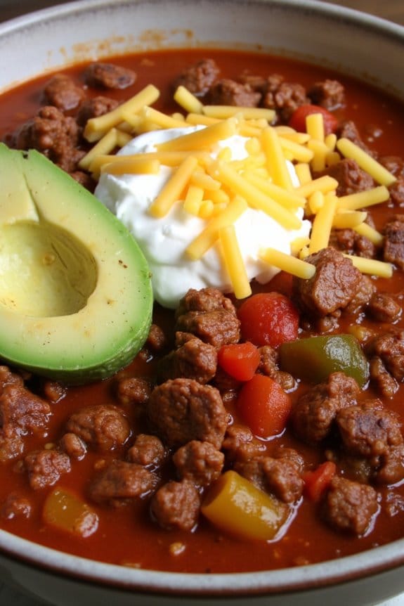 comforting low carb beef chili