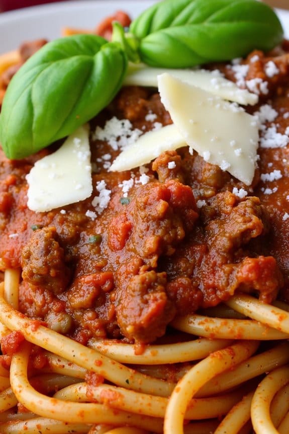 comforting slow cooked spaghetti dish