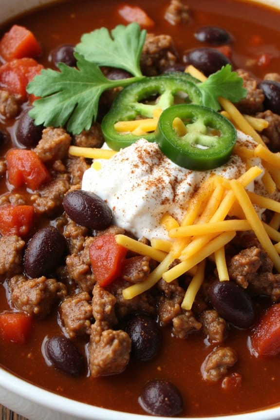 comforting spicy beef chili