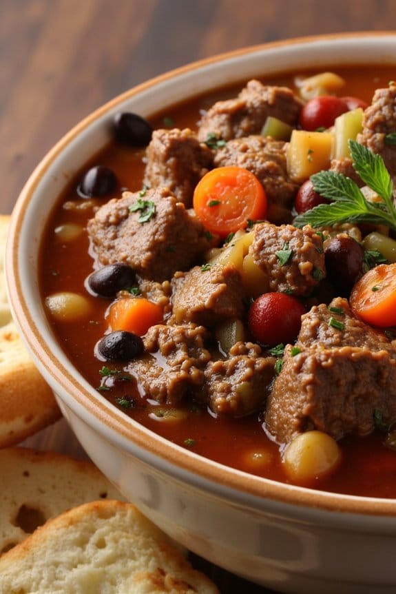 cozy beef and bean stew