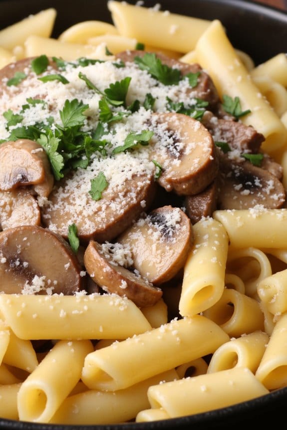 creamy beef mushroom pasta