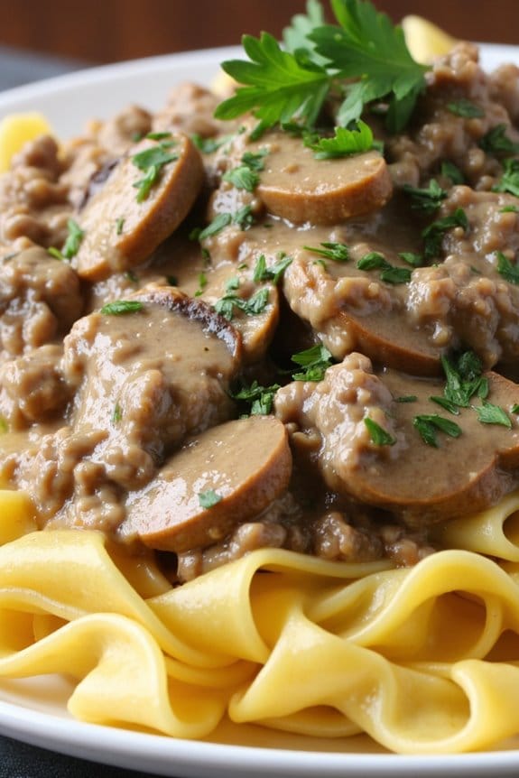 creamy crockpot beef stroganoff