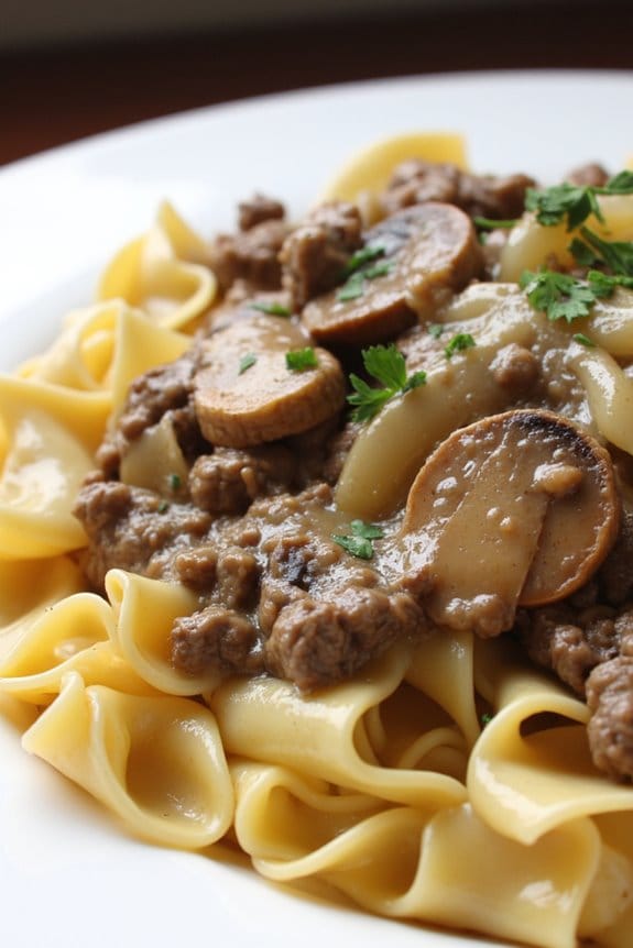 creamy crockpot beef stroganoff