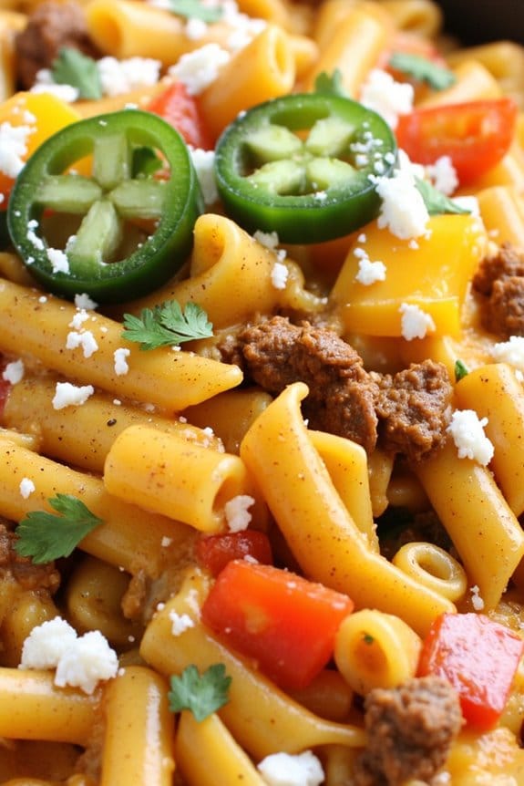 creamy taco beef pasta