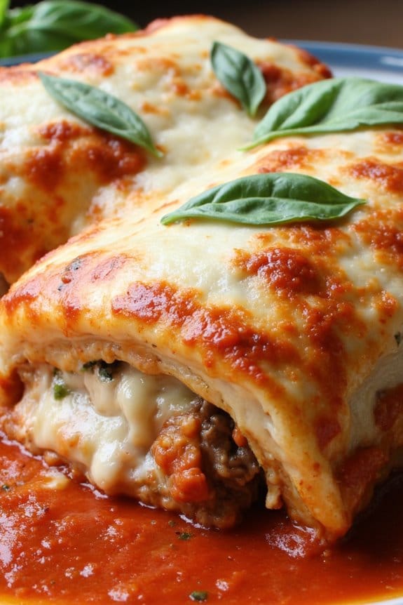 crockpot beef lasagna rolls