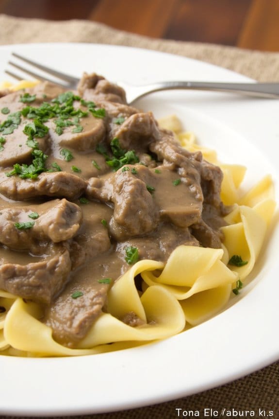 crockpot beef mushroom stroganoff