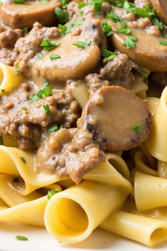 crockpot beef stroganoff pasta