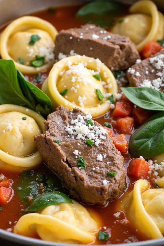 crockpot beef tortellini delight