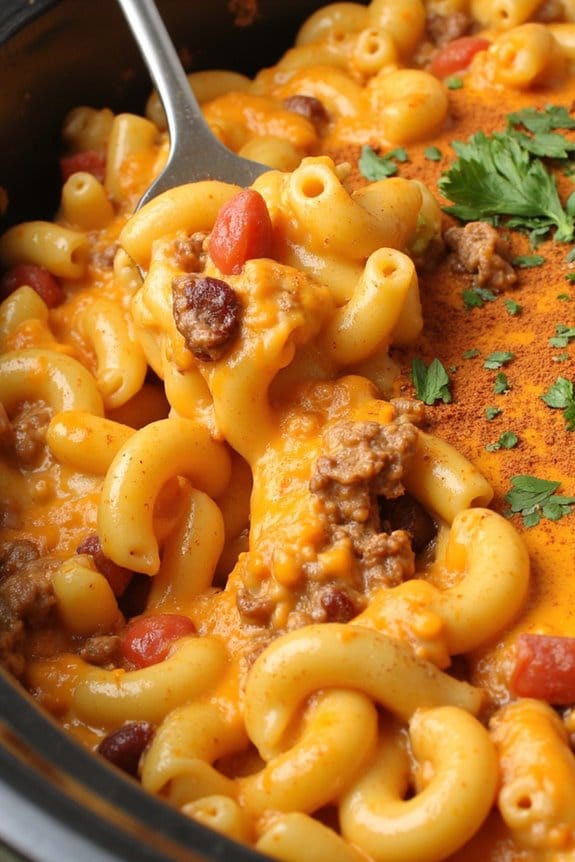 crockpot chili mac comfort dish