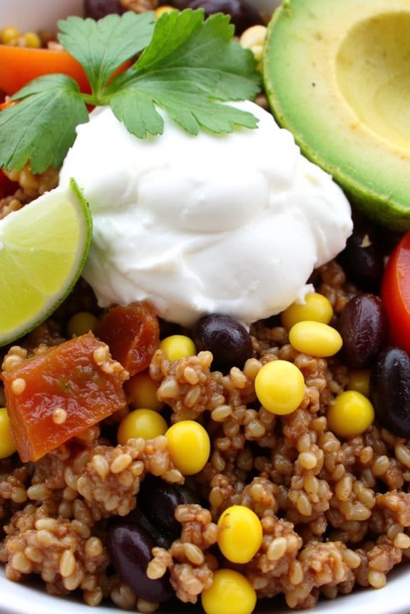 crockpot quinoa burrito bowls