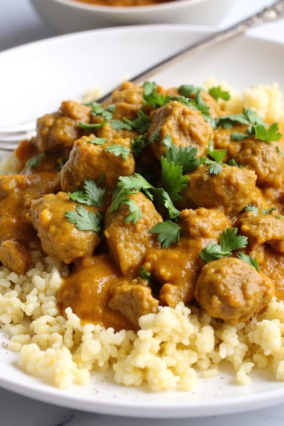 curried lamb with cauliflower rice