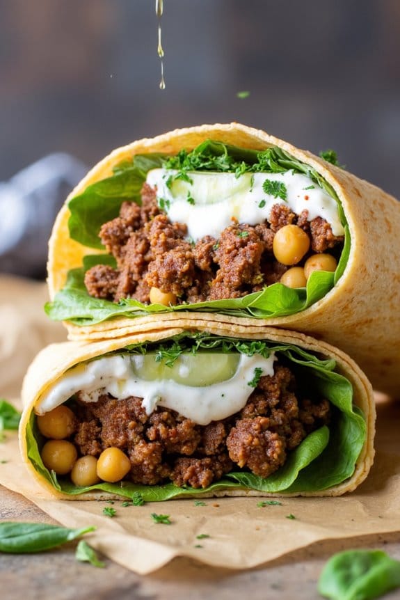 flavorful lamb and chickpea wraps