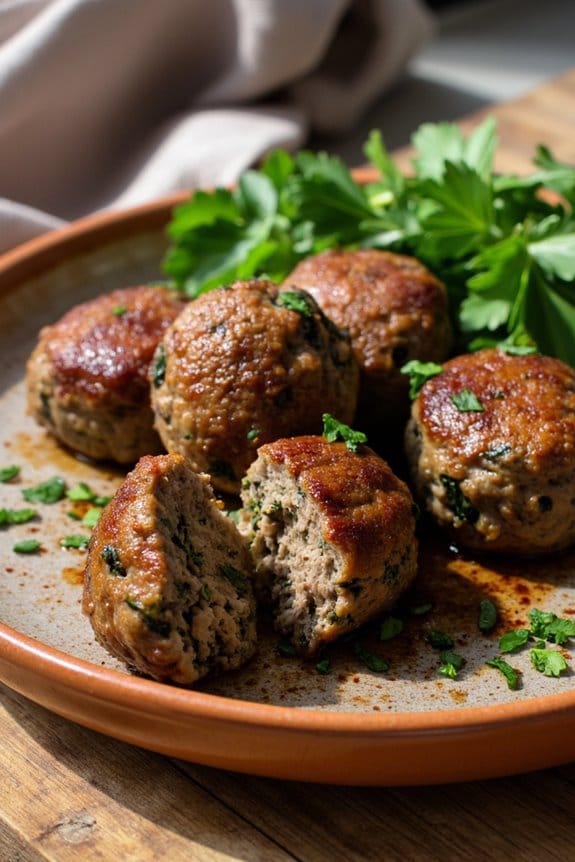 flavorful lamb spinach meatballs