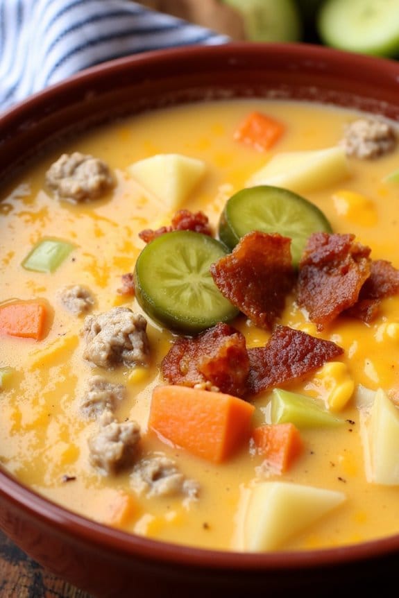 gluten free cheeseburger soup recipe