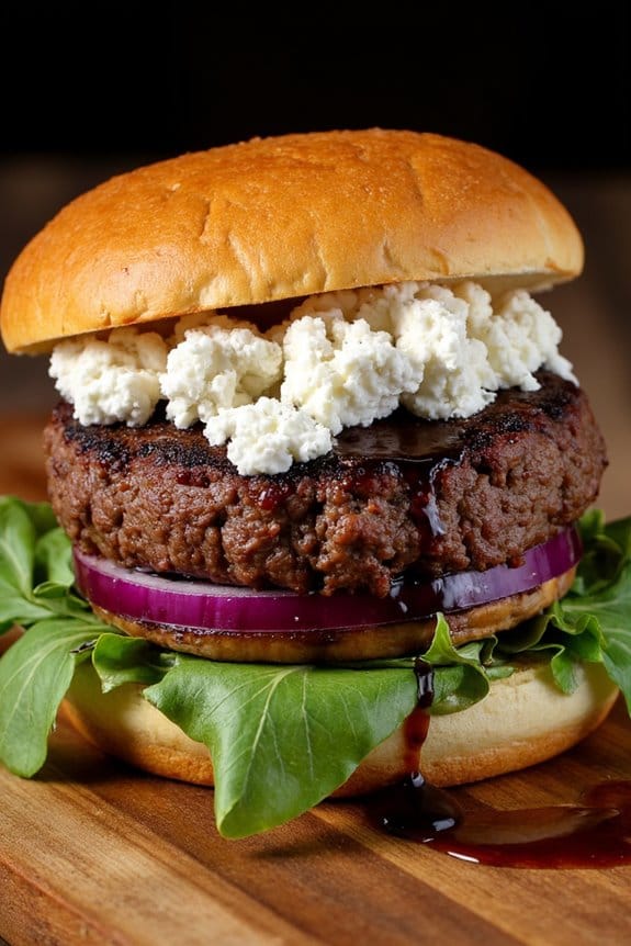gourmet fig jam lamb burger
