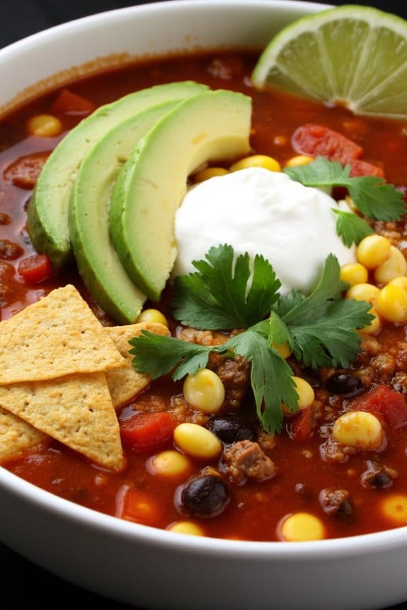 ground beef tortilla soup toppings