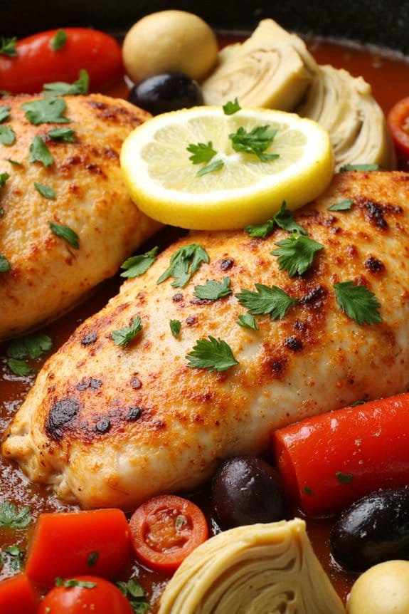 healthy mediterranean crockpot chicken