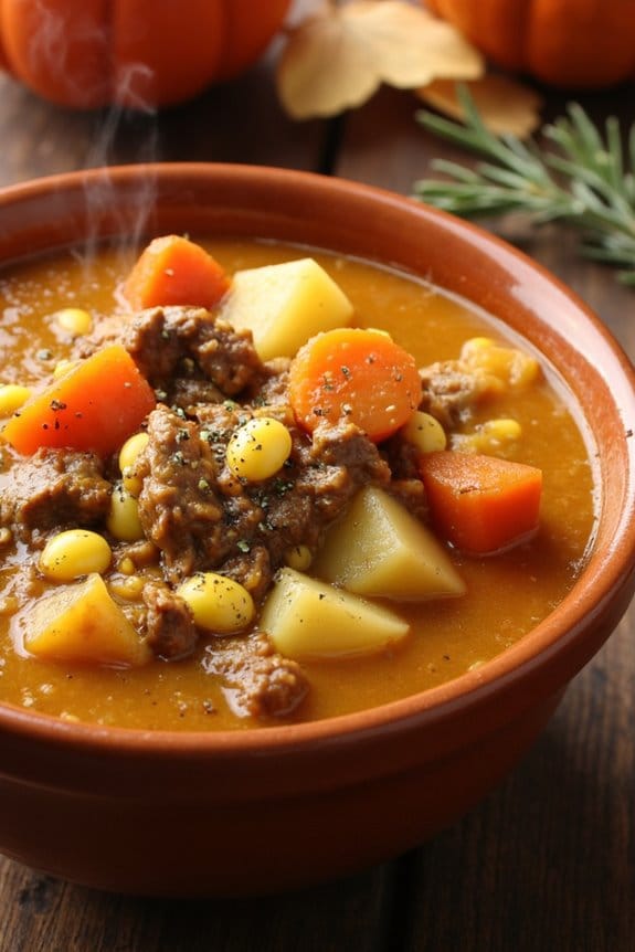 hearty autumn hamburger stew