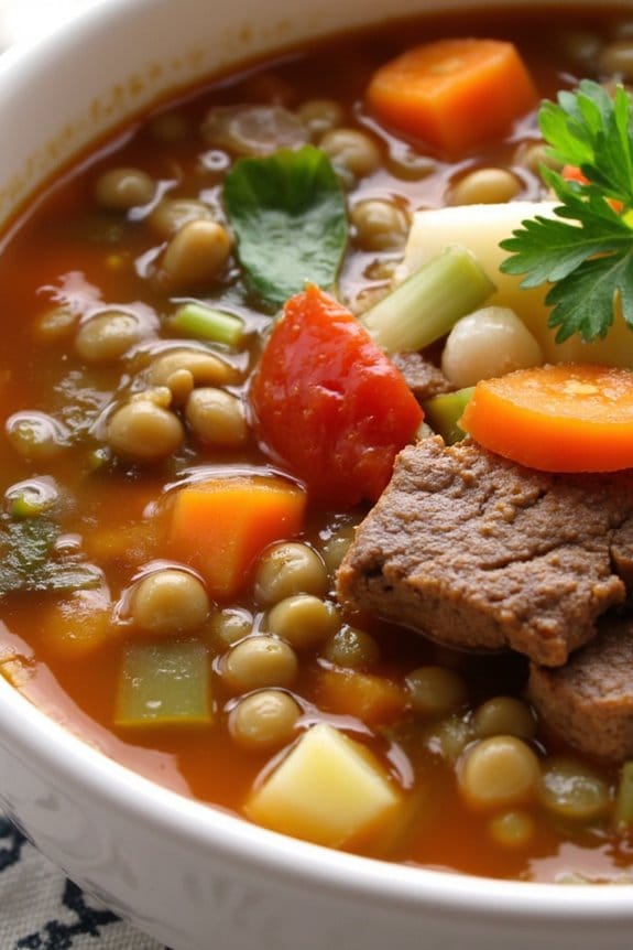 hearty beef lentil soup