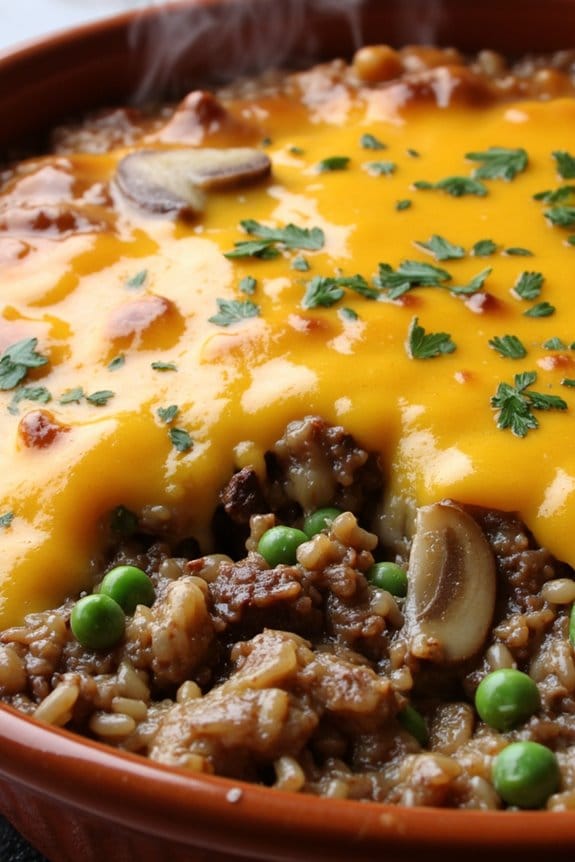 hearty beef rice casserole