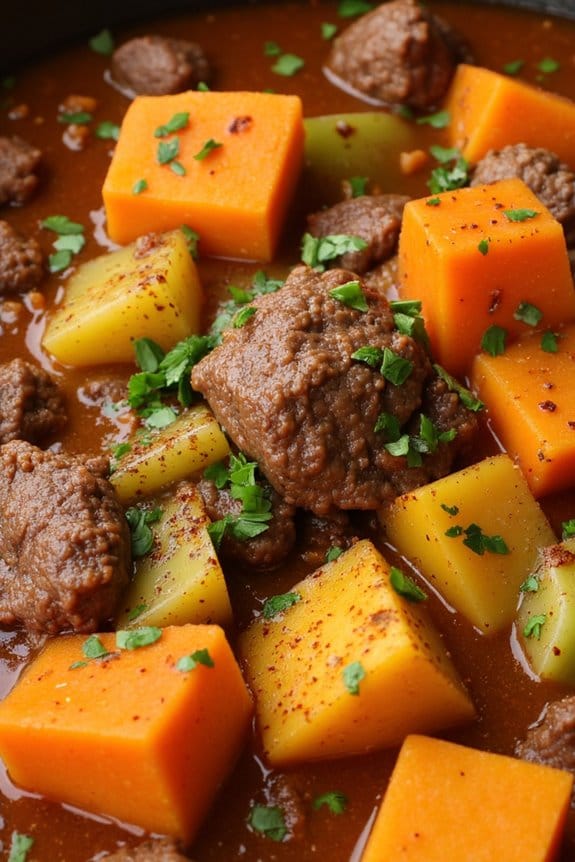 hearty beef sweet potato stew