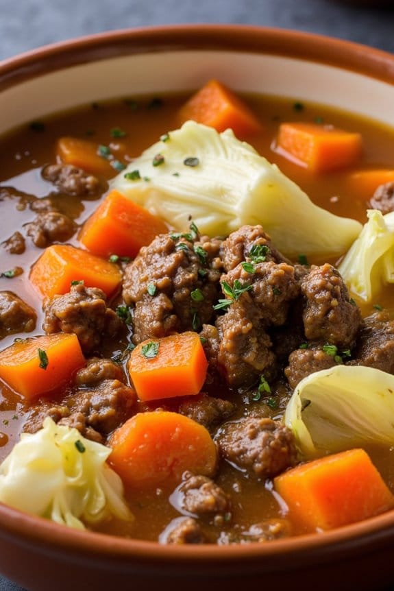 hearty cabbage beef soup