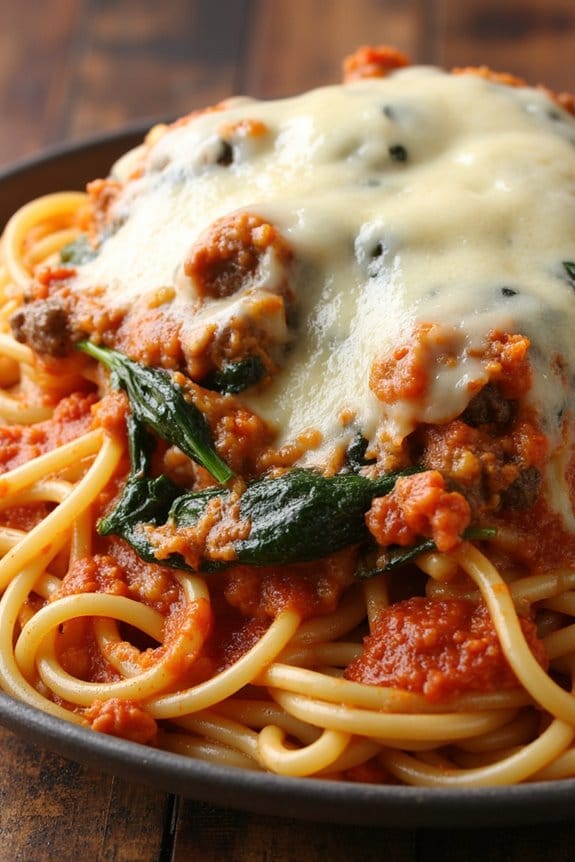 hearty cheesy spaghetti dish