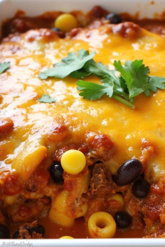hearty chili enchilada bake