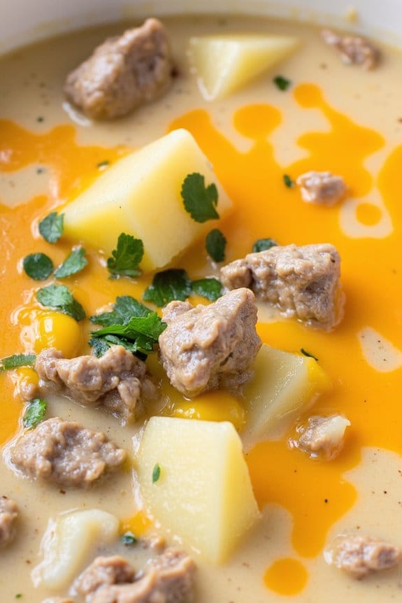 hearty creamy beef chowder