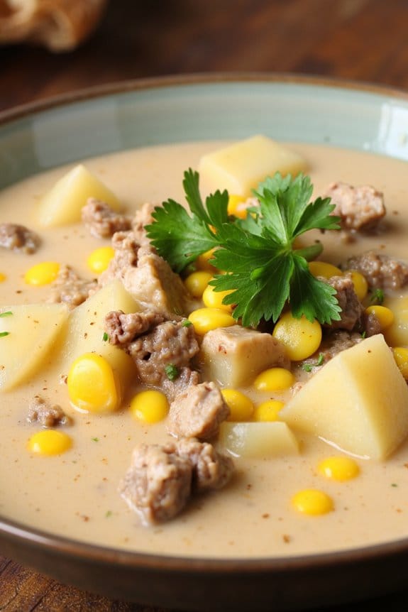 hearty creamy lamb chowder