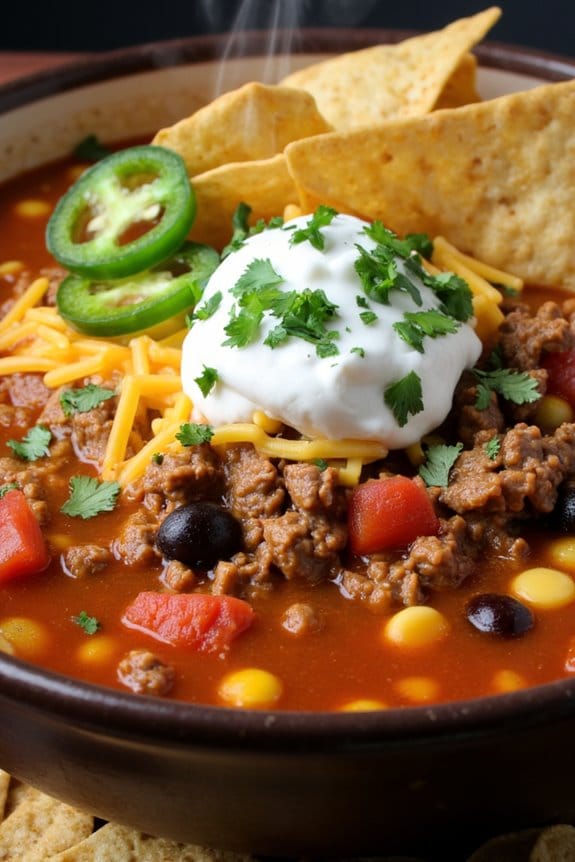 hearty ground beef taco soup