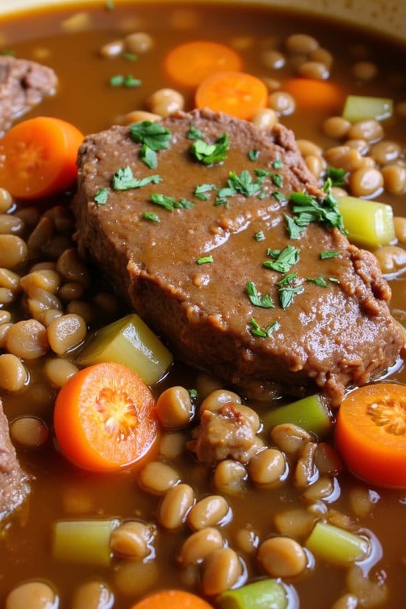 hearty lamb and lentil casserole