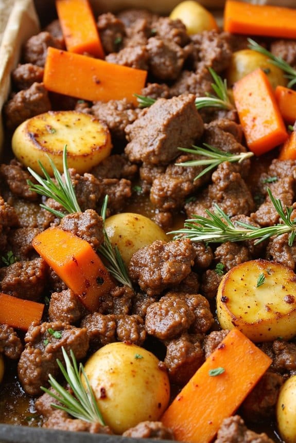 hearty lamb and veggies