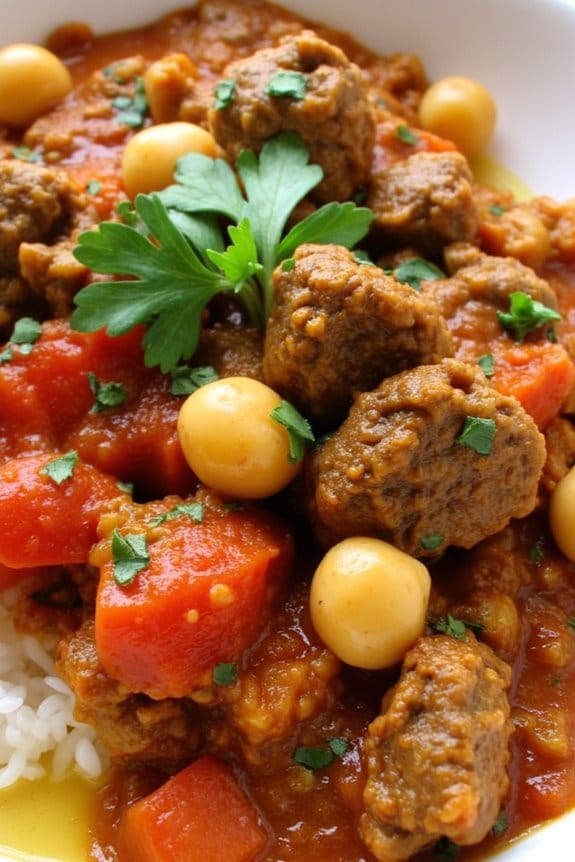 hearty lamb chickpea curry