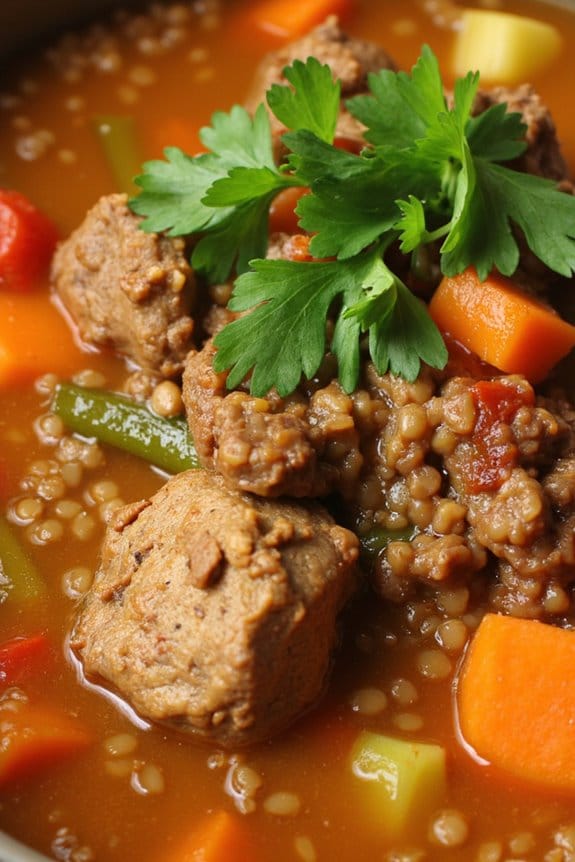 hearty lamb lentil soup