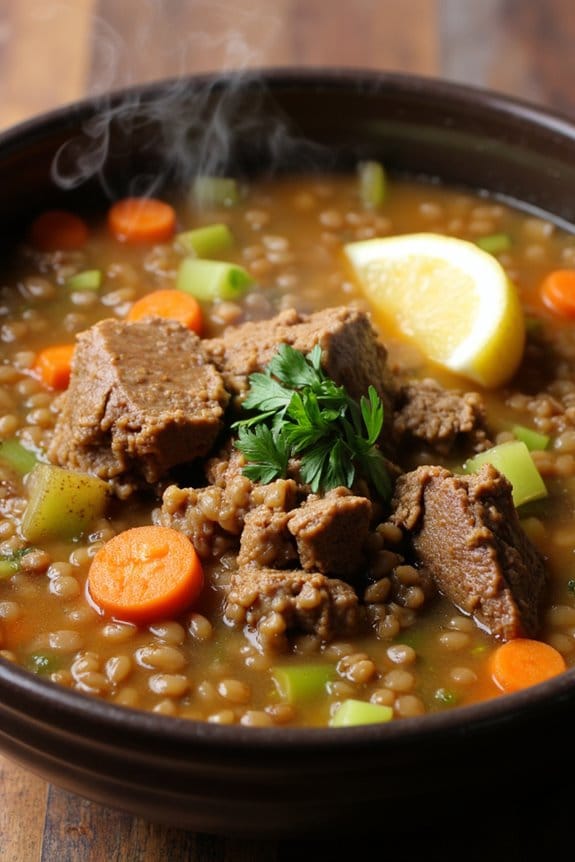hearty lamb lentil soup