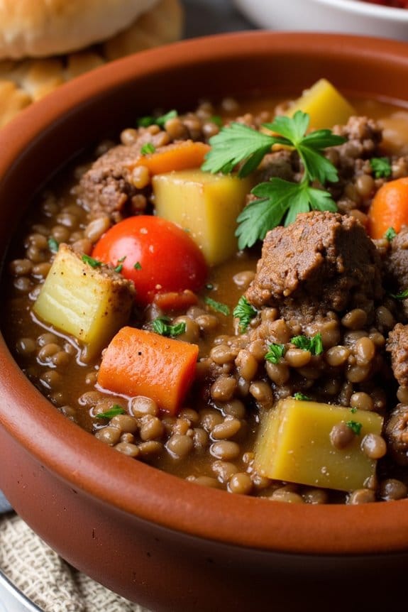 hearty lamb lentil stew