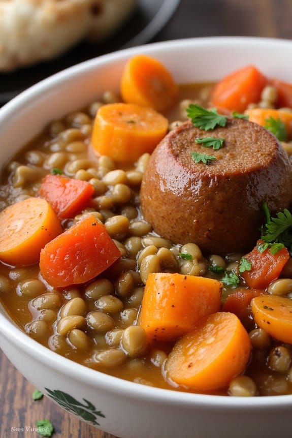hearty lentil sausage stew