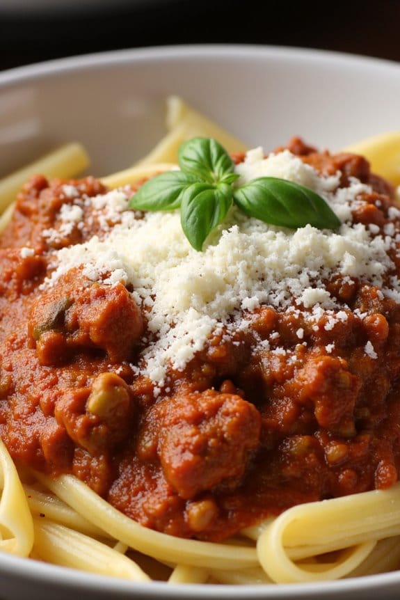 hearty slow cooked bolognese sauce
