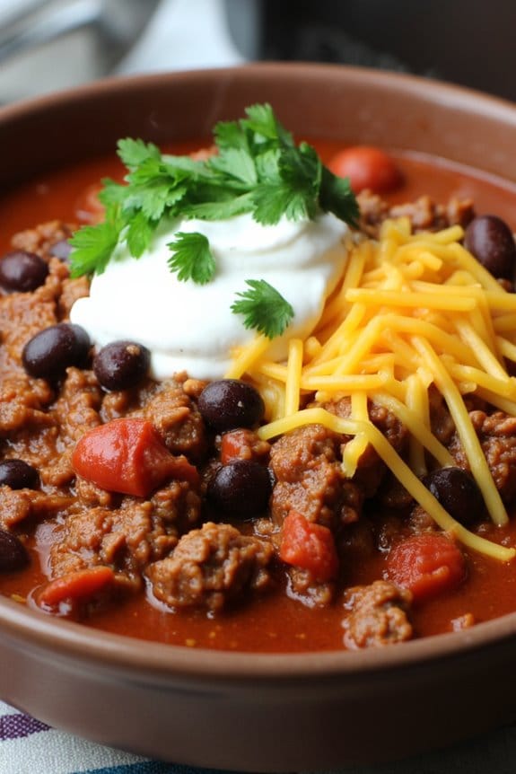 hearty slow cooked chili recipe