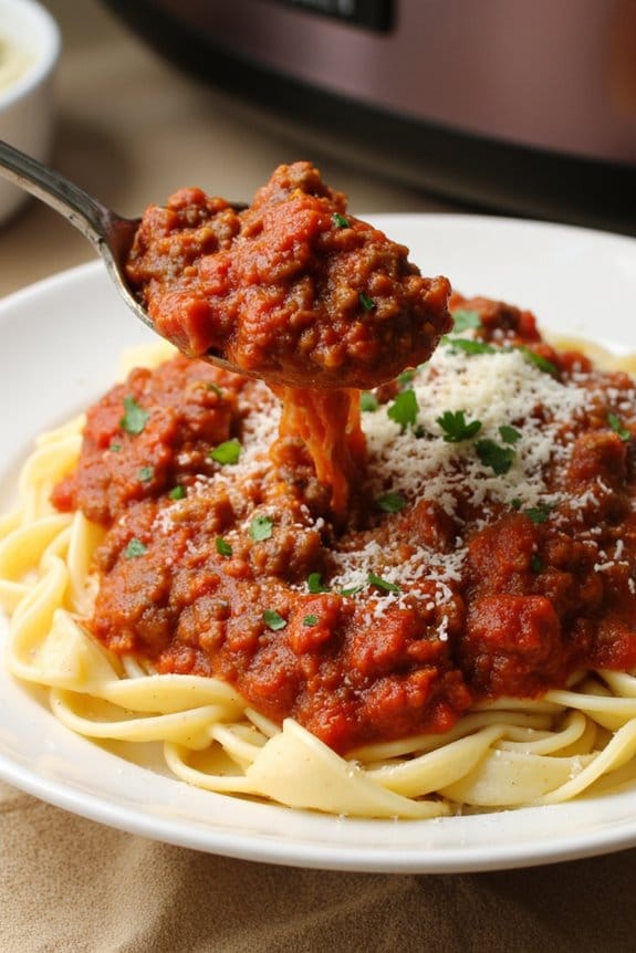 hearty slow cooker spaghetti sauce